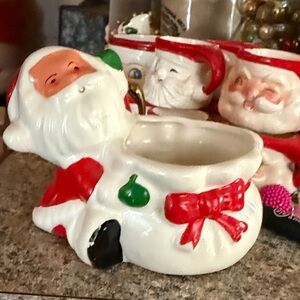 Vintage Santa candy holder / planter